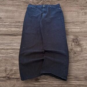 2000s Black Grunge Baggy Balloon Style Denim Jeans 34x28